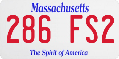MA license plate 286FS2