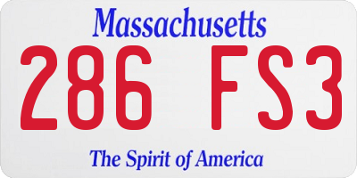 MA license plate 286FS3