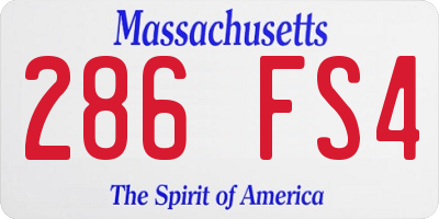 MA license plate 286FS4