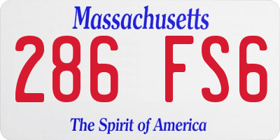 MA license plate 286FS6