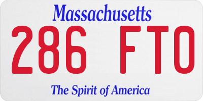 MA license plate 286FT0