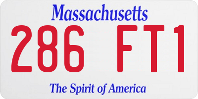 MA license plate 286FT1