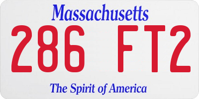 MA license plate 286FT2