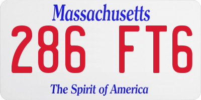MA license plate 286FT6