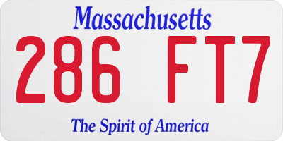 MA license plate 286FT7