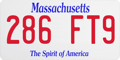 MA license plate 286FT9
