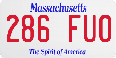 MA license plate 286FU0