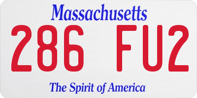 MA license plate 286FU2