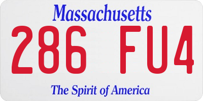 MA license plate 286FU4