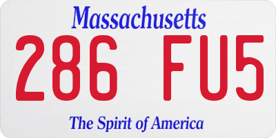 MA license plate 286FU5