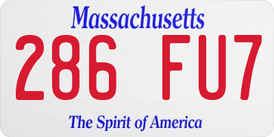 MA license plate 286FU7