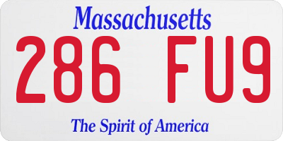 MA license plate 286FU9