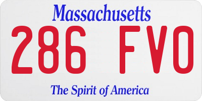 MA license plate 286FV0