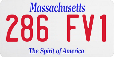 MA license plate 286FV1