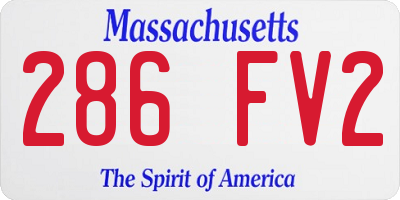 MA license plate 286FV2