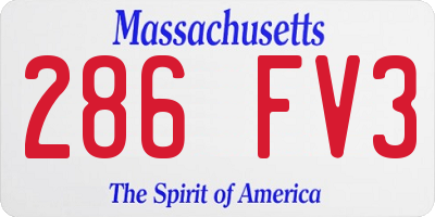 MA license plate 286FV3