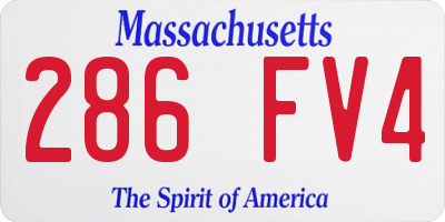 MA license plate 286FV4