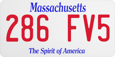 MA license plate 286FV5
