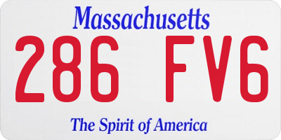 MA license plate 286FV6