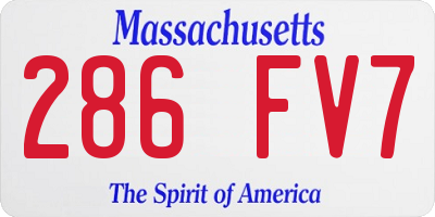 MA license plate 286FV7