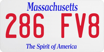 MA license plate 286FV8