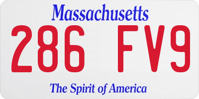 MA license plate 286FV9