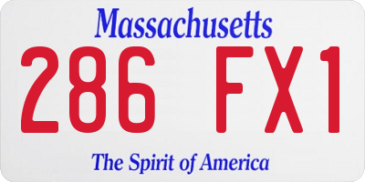 MA license plate 286FX1