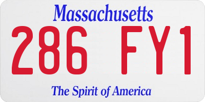 MA license plate 286FY1