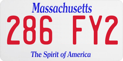 MA license plate 286FY2