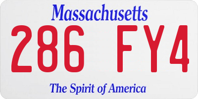 MA license plate 286FY4