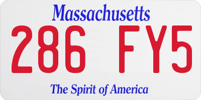 MA license plate 286FY5