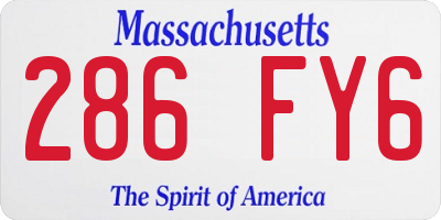 MA license plate 286FY6