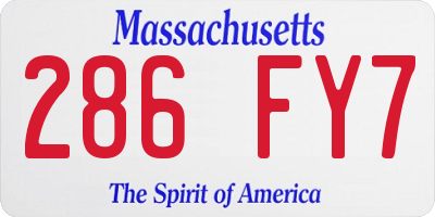 MA license plate 286FY7