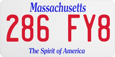 MA license plate 286FY8