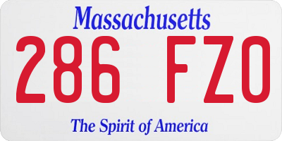 MA license plate 286FZ0