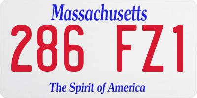 MA license plate 286FZ1