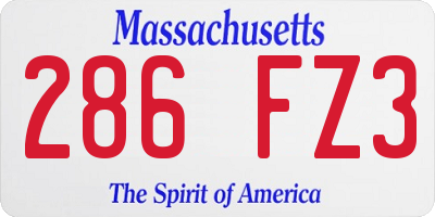MA license plate 286FZ3