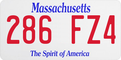 MA license plate 286FZ4