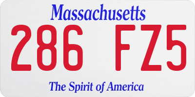 MA license plate 286FZ5
