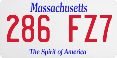 MA license plate 286FZ7