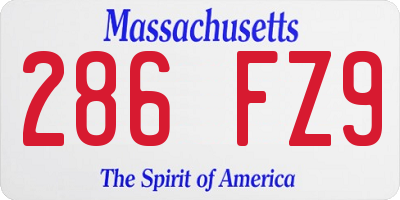 MA license plate 286FZ9