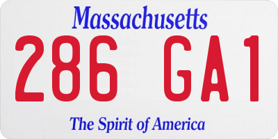MA license plate 286GA1