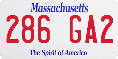 MA license plate 286GA2