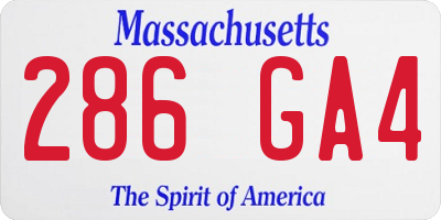 MA license plate 286GA4