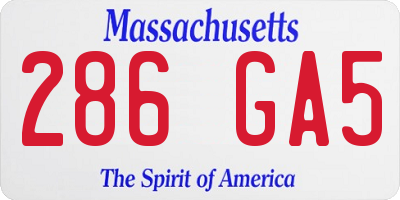 MA license plate 286GA5