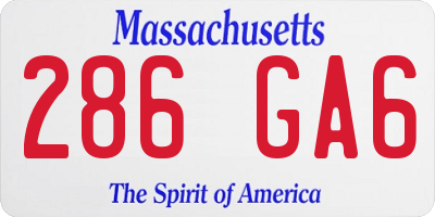 MA license plate 286GA6