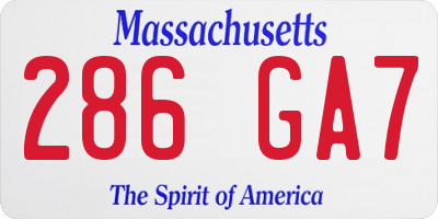 MA license plate 286GA7