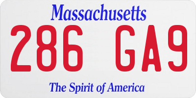 MA license plate 286GA9