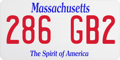 MA license plate 286GB2