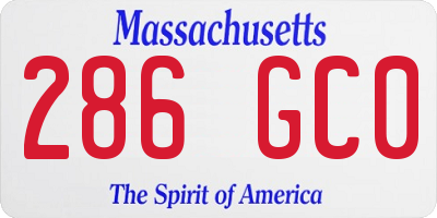 MA license plate 286GC0